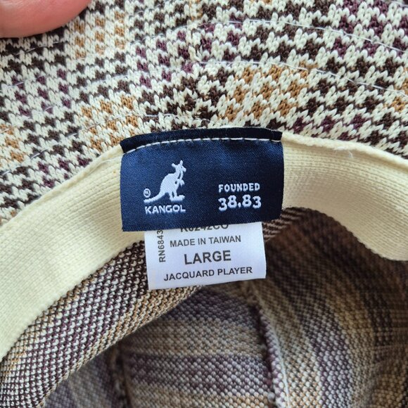 Kangol Knit Fedora-style Hat Houndstooth Jacquard Tropic Player Large - Picture 8 of 16